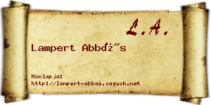 Lampert Abbás névjegykártya